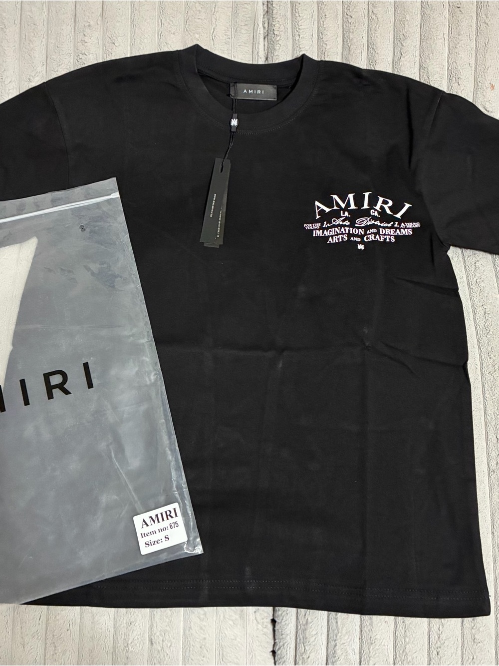 AMIRI Black Logo Short Sleeve Crew Tee